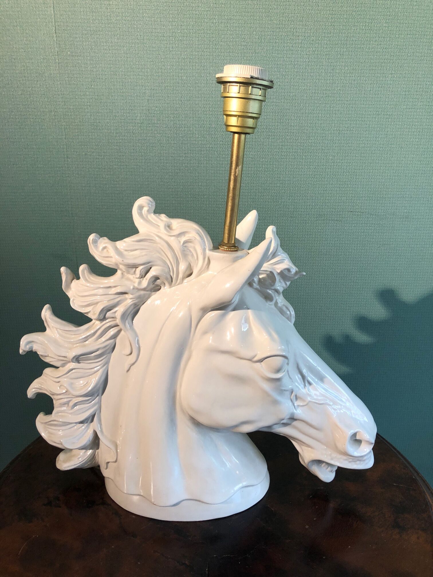 Ceramic lamp horse head 70s