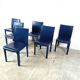 Vintage blue leather dining chairs by Arper Italy, 1980s