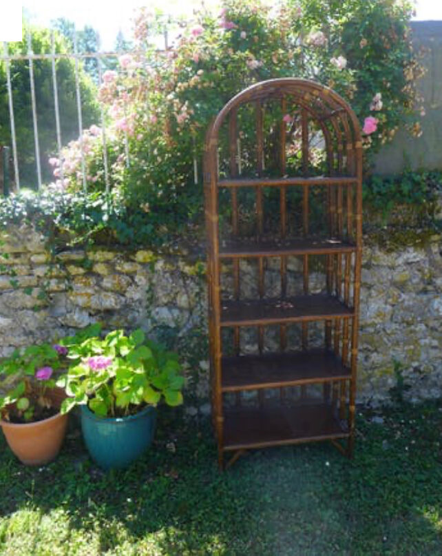 Vintage rattan library