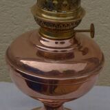 All pink copper kerosene lamp and its glass