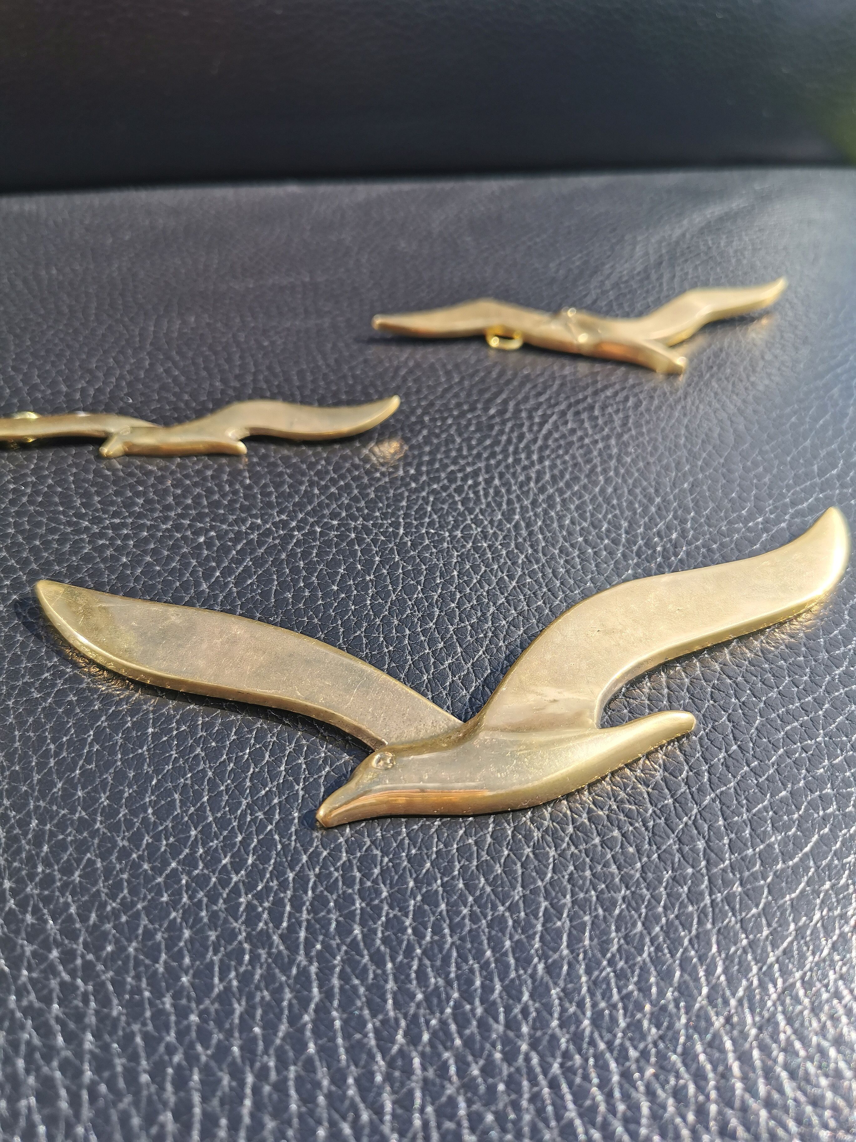 Set of 3 brass birds