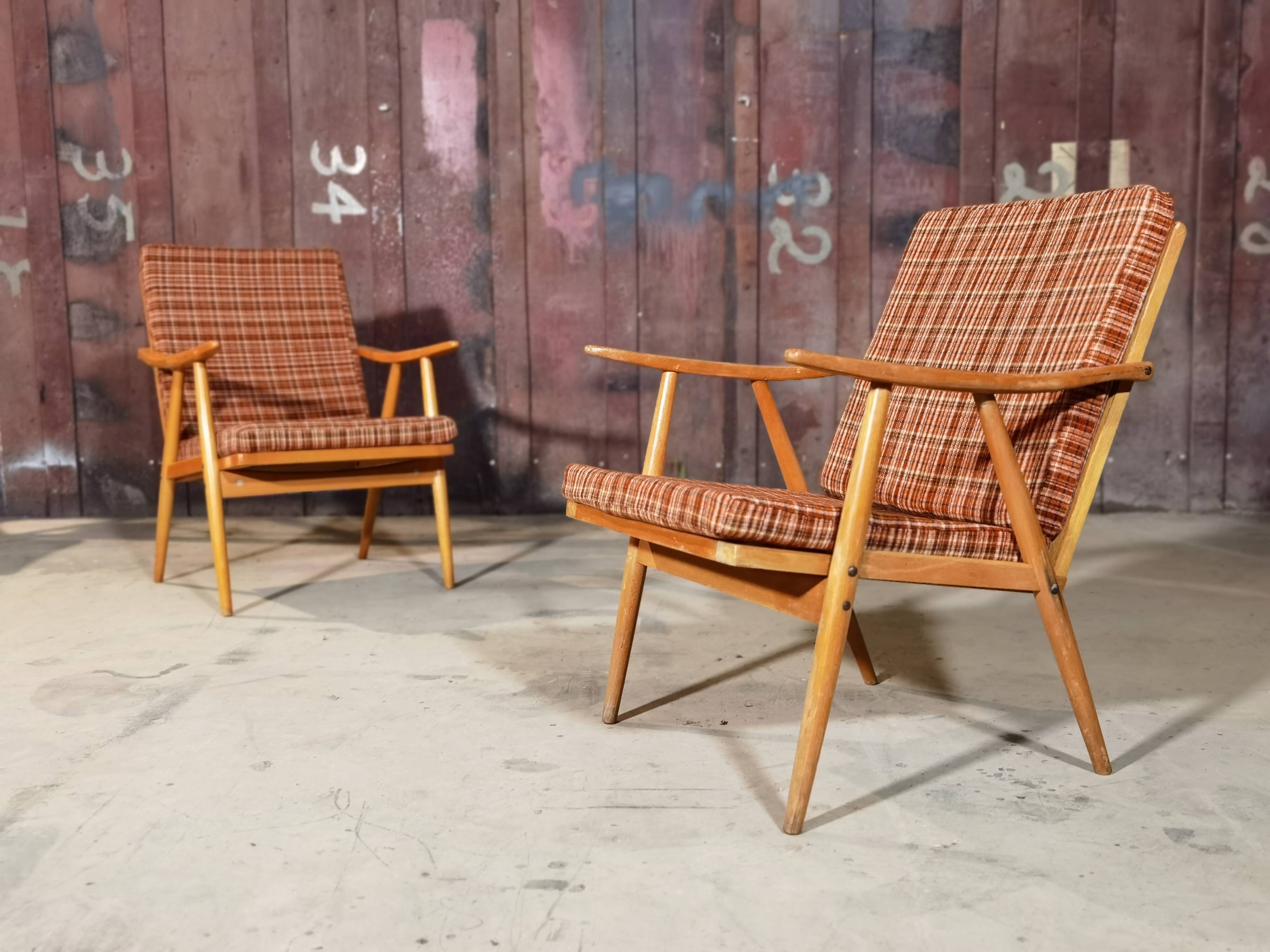 Paire de fauteuils Thonet modèle Boomerang