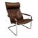 Fauteuil lounge en cuir havane et chrome – Heinrich Pfalzberger, années 197