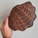Vintage wicker shell basket, French bohemian decoration.