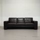 Vintage 3-seater brown leather sofa, 210 cm