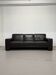 Canapé vintage 3 places en cuir marron, 210 cm