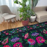 Tapis roumain tissé à la main avec la conception flora le bohème colorée 294x146cm