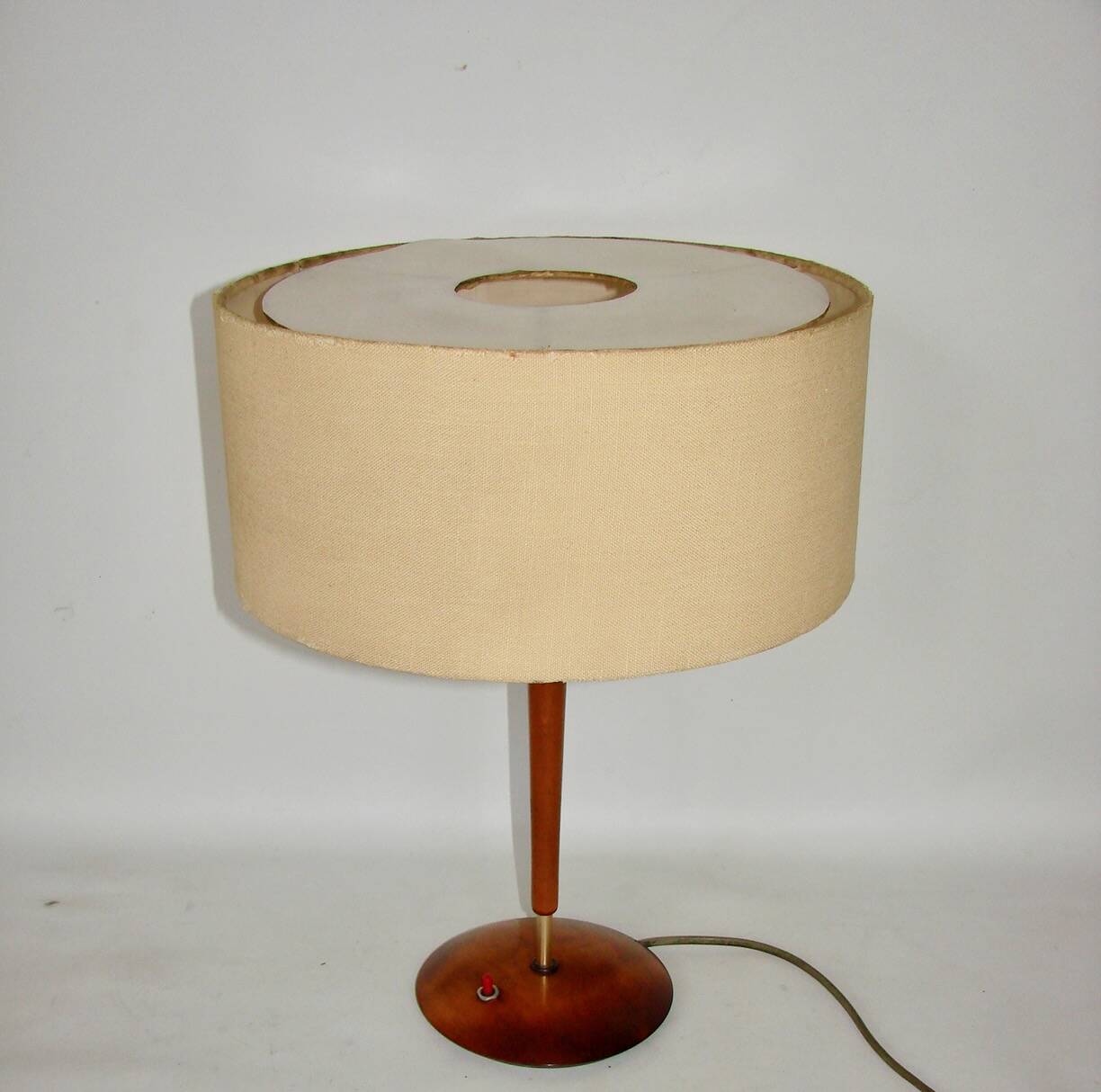 Lampe danoise vintage des années 60 – bois, métal, plastique