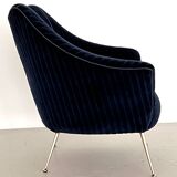 Italian Armchair with Brass Legs reupholstered in Magnificent Velvet