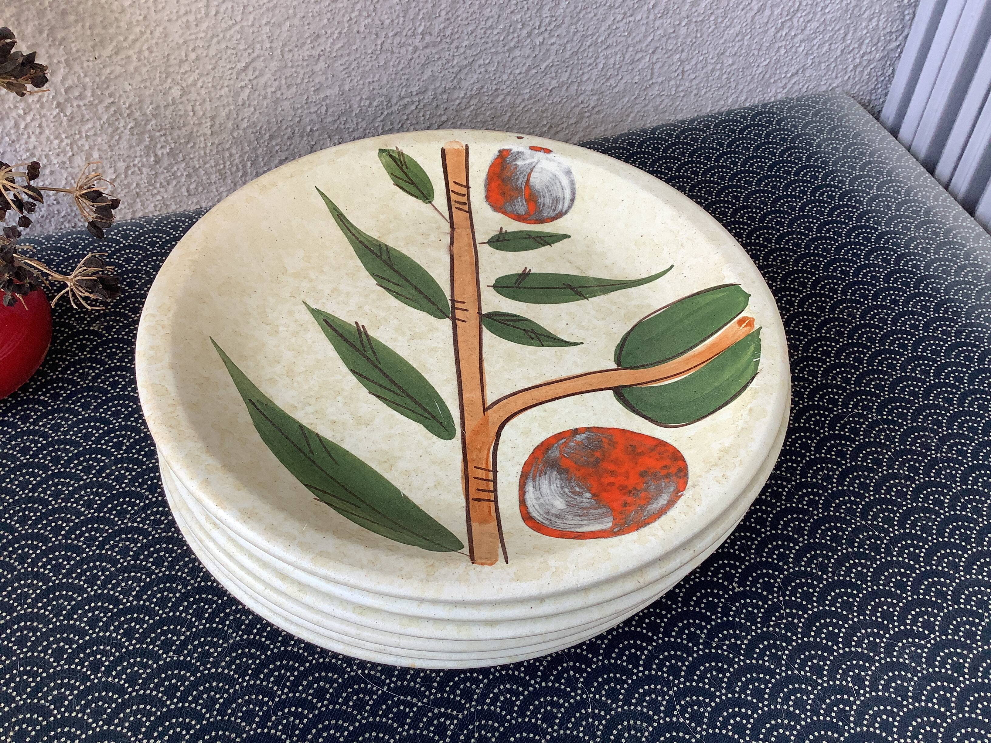 6 ceramic plates, Terragona model, San Marciano, Italy, 1970