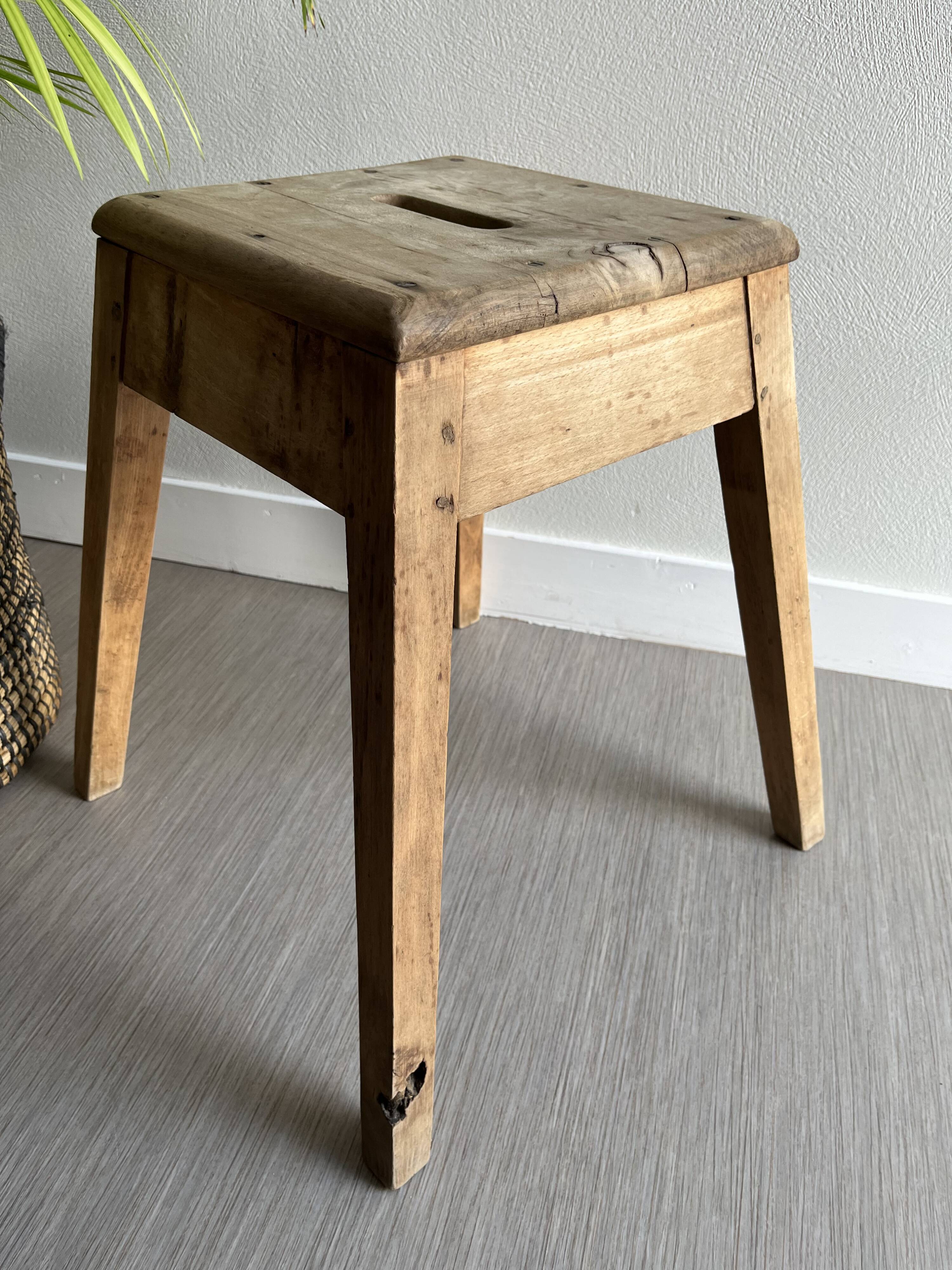 Old wooden workshop stool