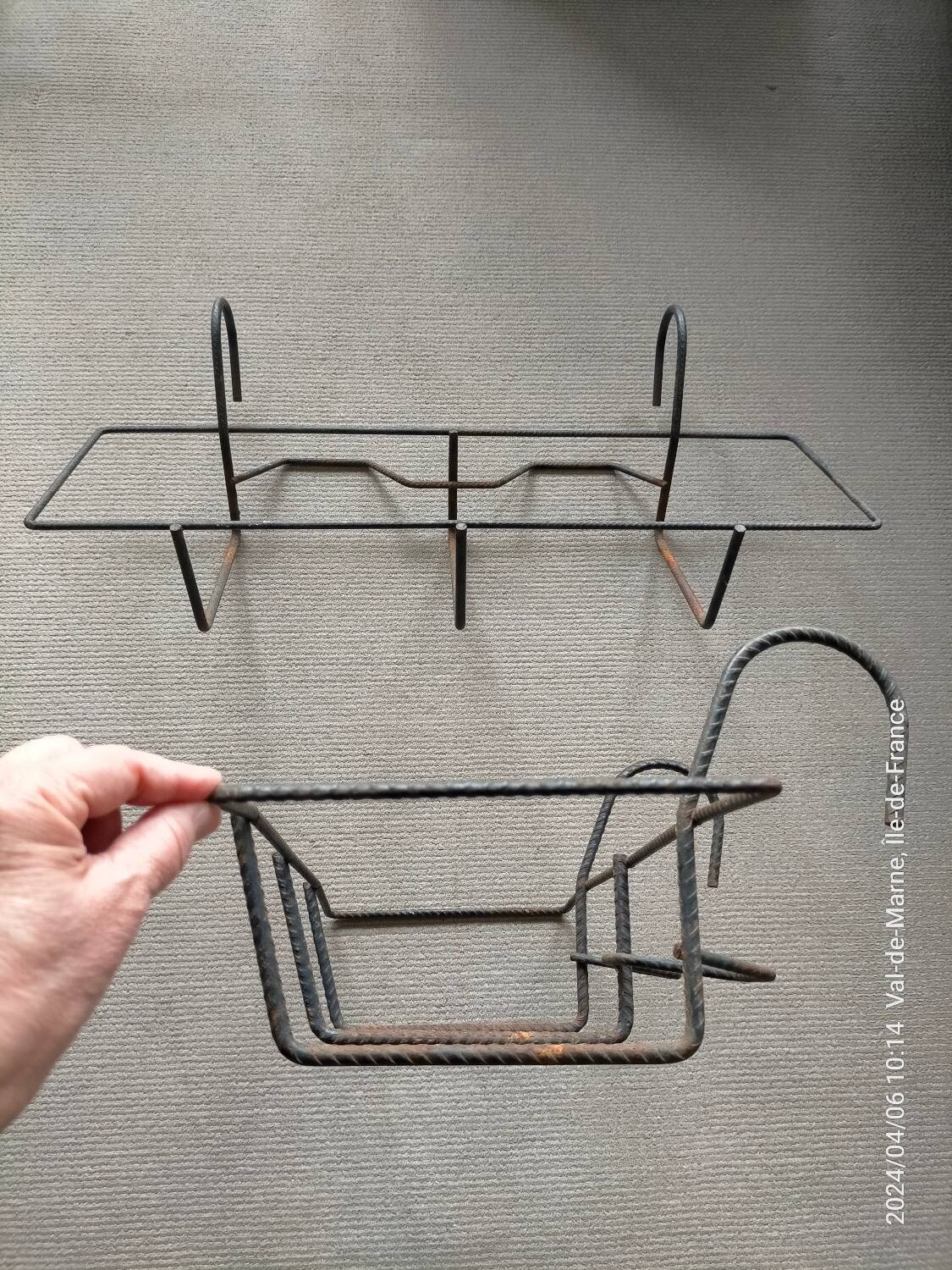 Vintage twisted iron planter