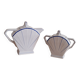 Teapot and sugar bowl set in St Amand earthenware.