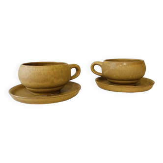 2 grandes tasses et coupelles vintage Rhodaceram