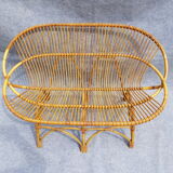 Vintage rattan sofa bench