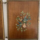 Vintage mirror 1900 barber triptych brass and wood - 29 x 70 cm