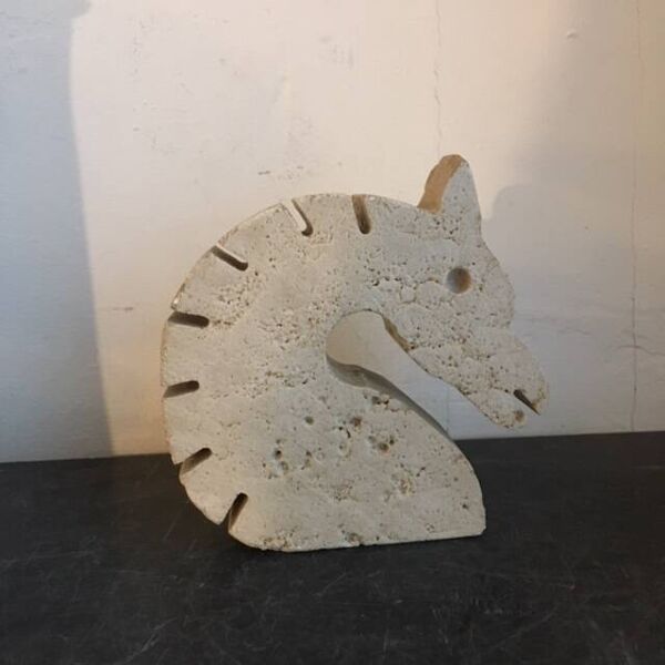 Cheval travertin Enzo Mari pour Fratelli Mannelli 1970