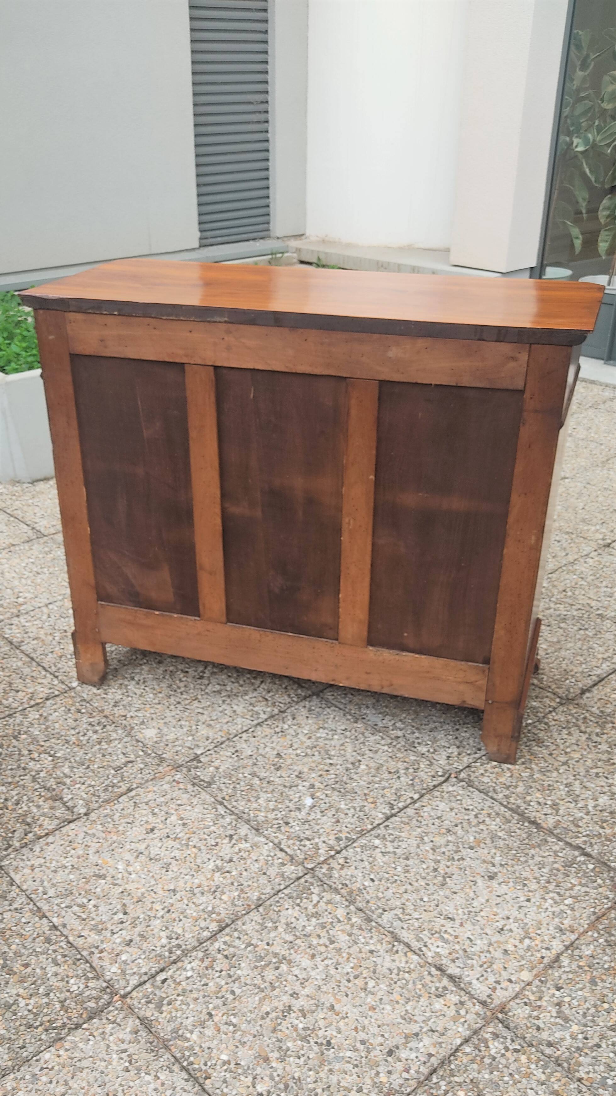 Solid walnut sideboard of the Napoleon III period, late nineteenth century, Louis Philippe style