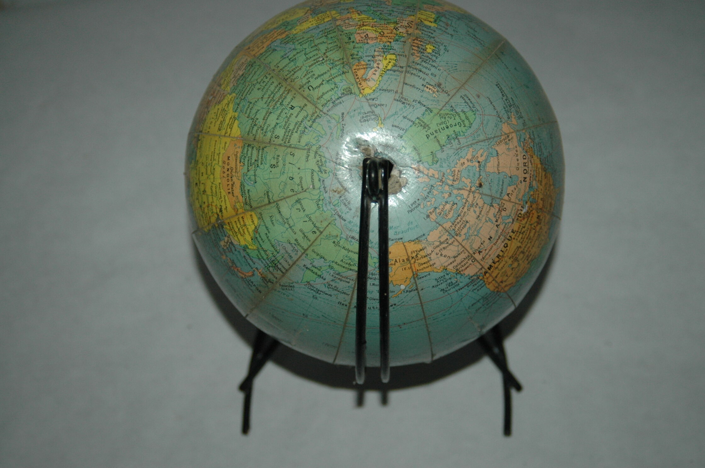 Globe land map Girard Barrere to 1960 design 60s