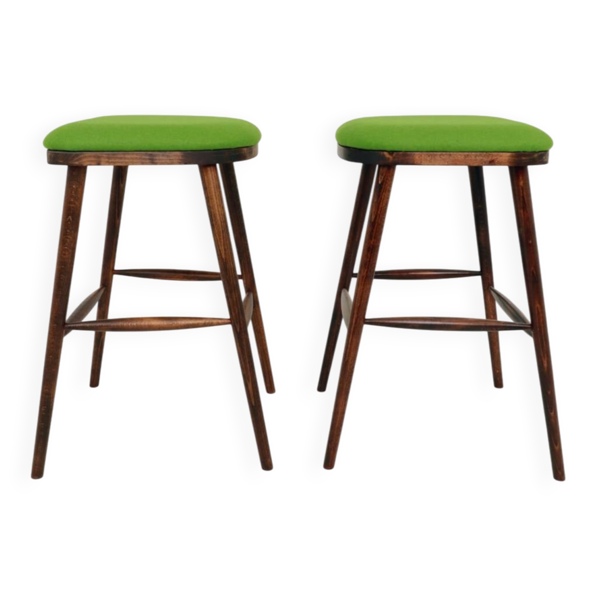 Pair of vintage stools Scandinavian style wool v
