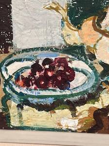 Original Swedish Oil on Panel "Fruits and Teapot" by Hans Larsson – Framed
