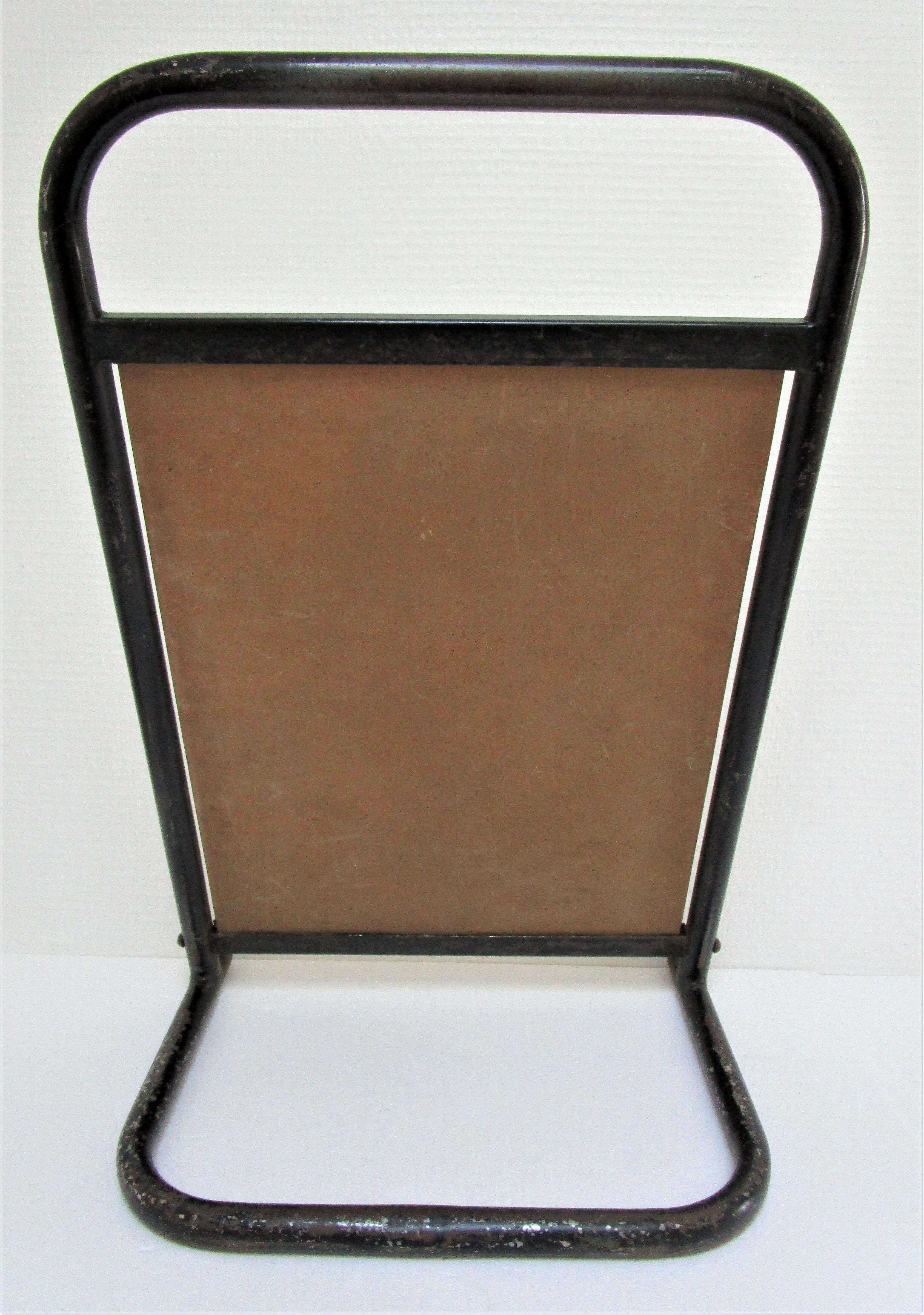 Vintage patinated metal shoe mirror