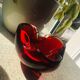Flaming red Murano glass ashtray