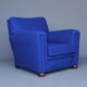 Royal blue wool club chair armchair. 1930s