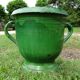 Pot de jardin Castelnaudary vert vernissé,  jardinière 19 siècle France