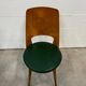 Vintage Baumann chair from the 1950s - curved wood and green seat.