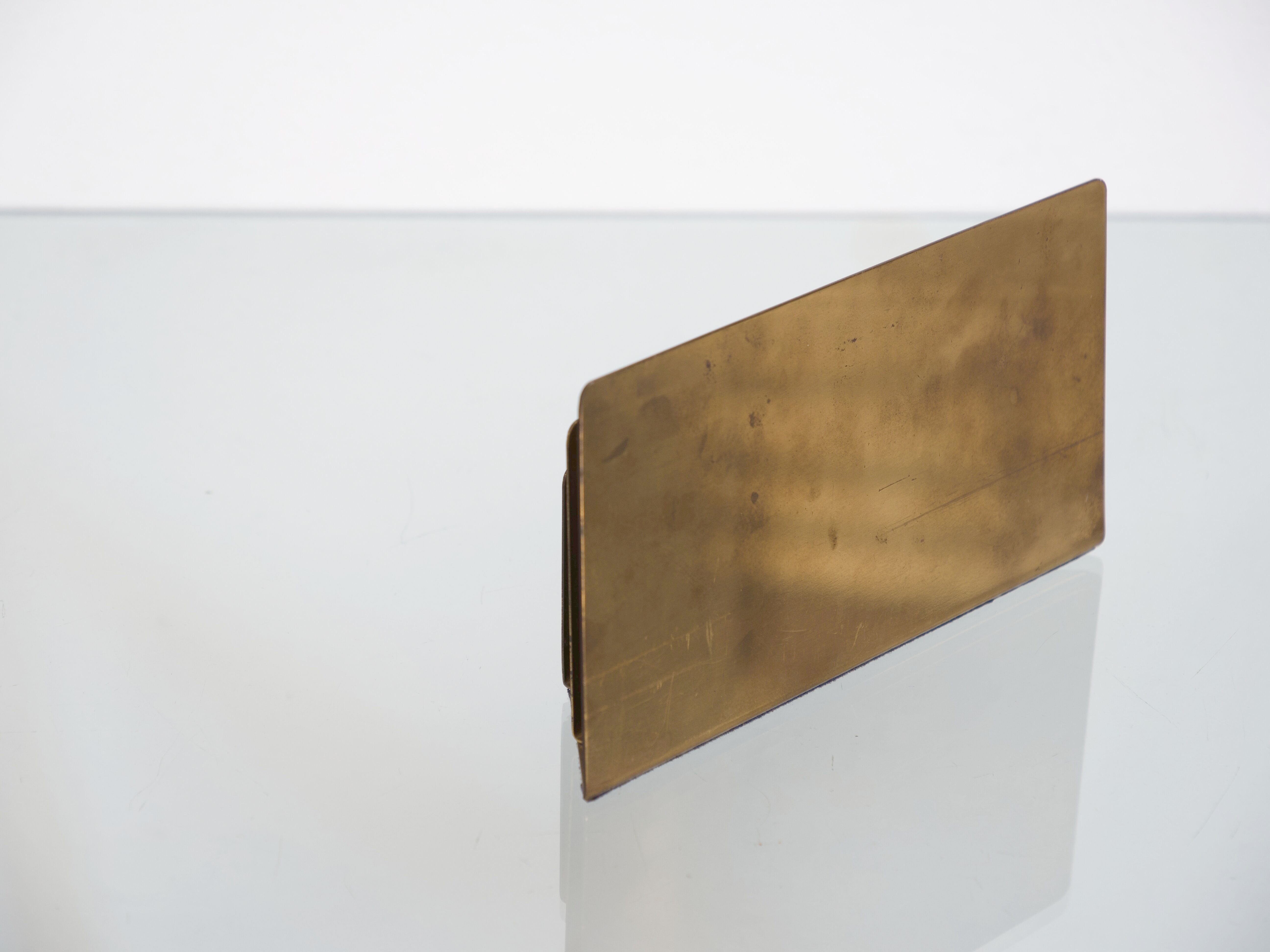 Mail Holder in Golden Brass circa 1970