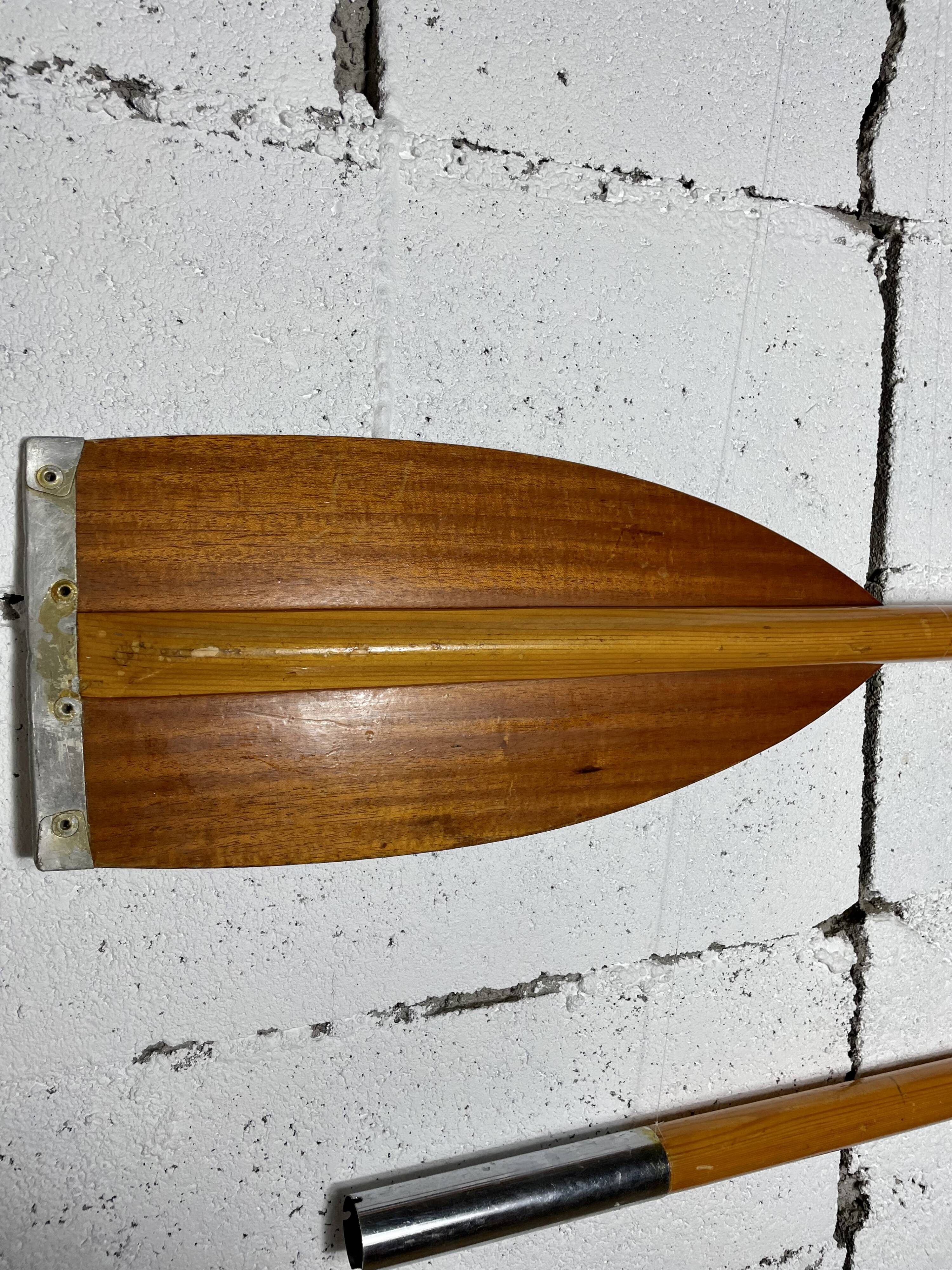 Pair of old wooden paddles