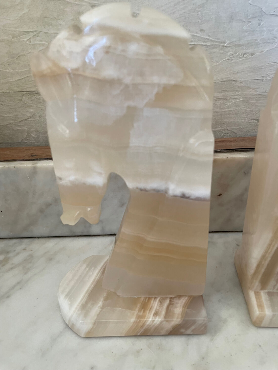 Pair of horse bookends in onyx