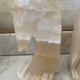 Pair of horse bookends in onyx