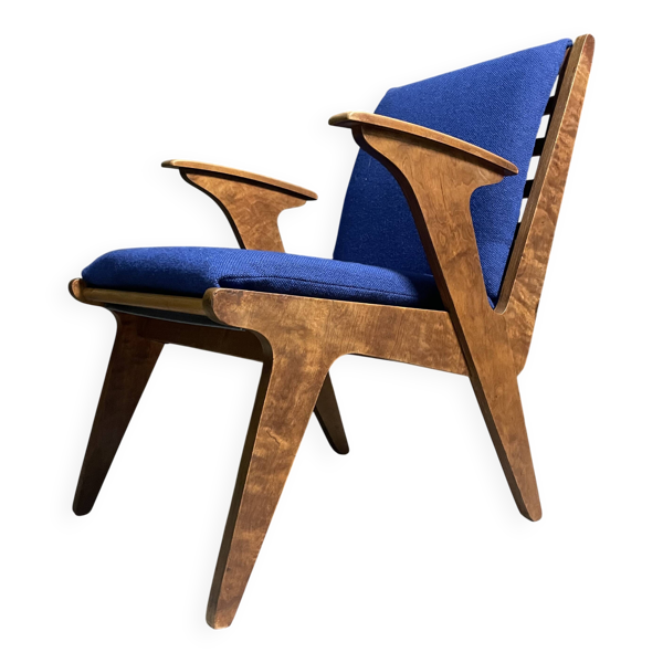 Fauteuil lounge très rare de wim van gelderen pour spectrum, années 1950