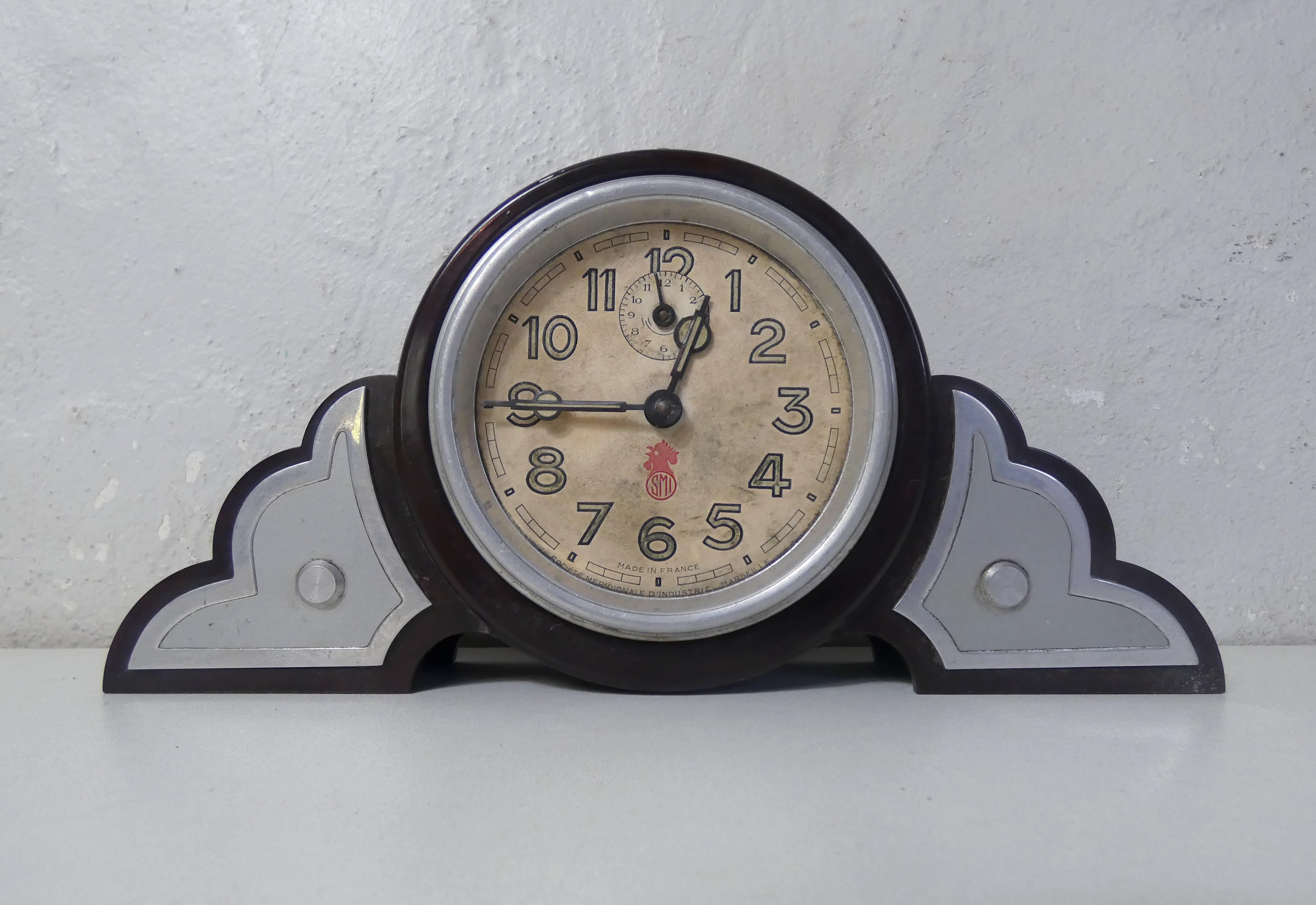Vintage alarm clock in bakelite smi marseille
