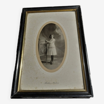 Old framed photo girl frame Napoleon III