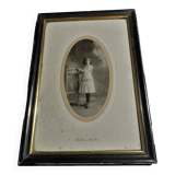 Photo ancienne encadrée fillette cadre Napoléon III