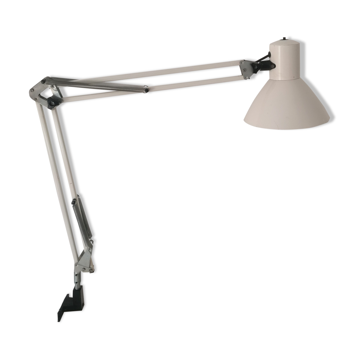 Architect articulated lamp - white lasked metal - made in RDA - 1980