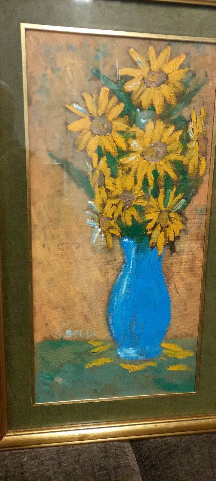 Oil on faesite, vase of flowers GEROLAMO BOLLI (Pisa 1933-2009)