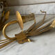 Paire d’appliques roseaux en métal doré 60’s