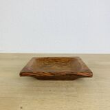 Square palm wood pocket emptier, vintage