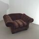 Large weighty love seat with the original matching cushions. Marked "Handmade in Holland"