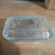 Butter dish molded glass cow