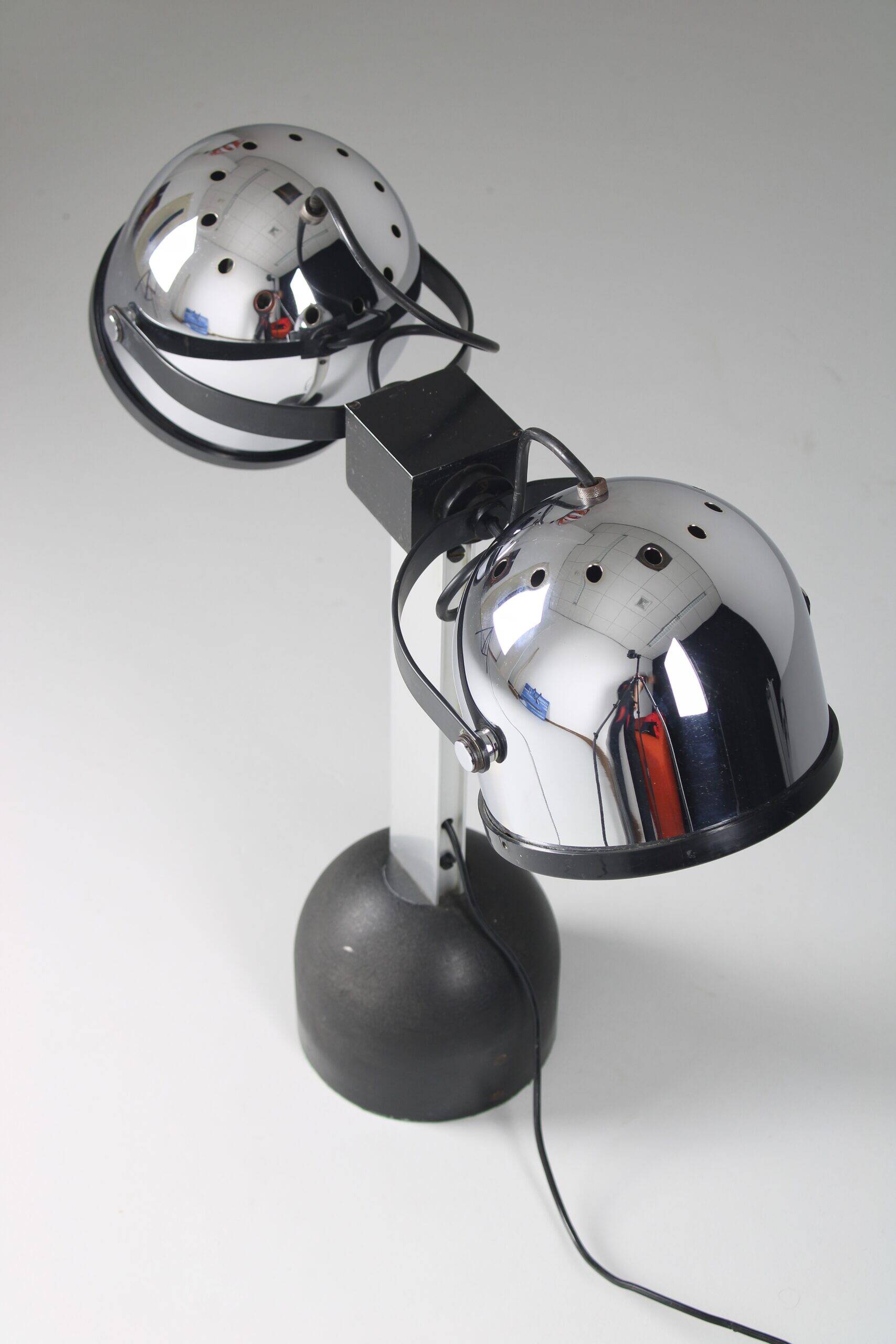 Lampe de table Trepiù argentée par Gae Aulenti & Livio Castiglioni pour Stilnovo, 1971