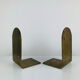 Pair of minimalist vintage raw brass bookends