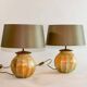 Paire de lampes de table en verre laqué faites à la main en France, années 1970