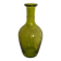 Cut and engraved green blown glass carafe vase