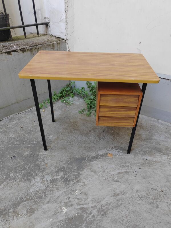 Bureau vintage formica façon bois