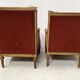 Two Louis XVI style wing chairs in gilded wood, 20th century